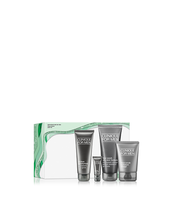 Clinique For Men Skincare Essentials Gift Set For Oily Skin Types, 倩碧男仕，加強抗老